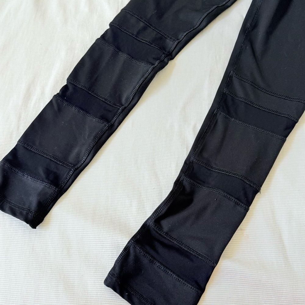 Electric Yoga Womens Leggings Sheer Striped Black Gym Casual Small S - Picture 4 of 5